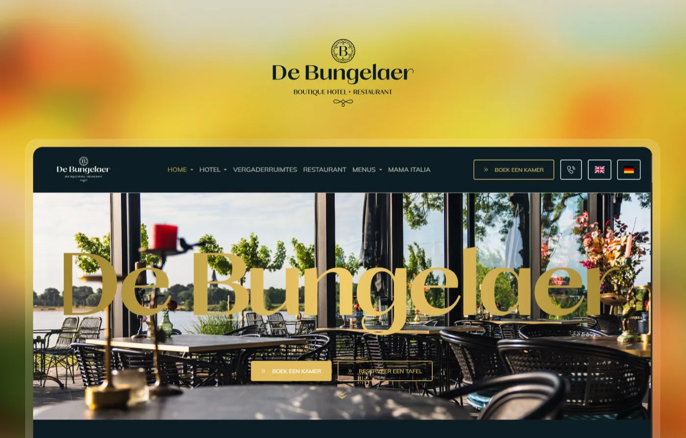 Hotel De Bungelaer, een maatwerk hospitality-site gebouwd door TopDevs en Aery