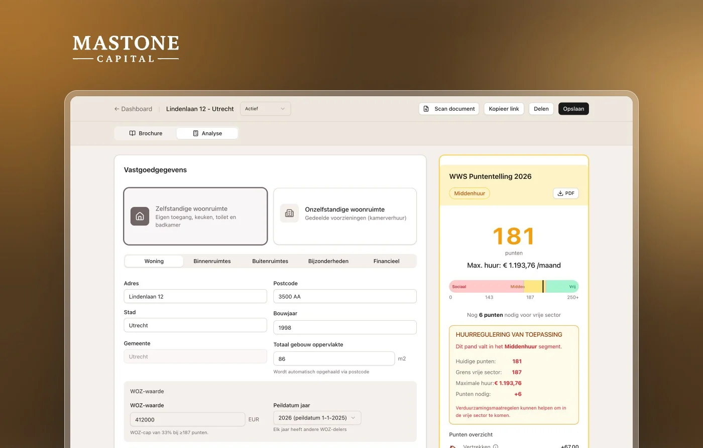 Mastone — huurberekeningsplatform