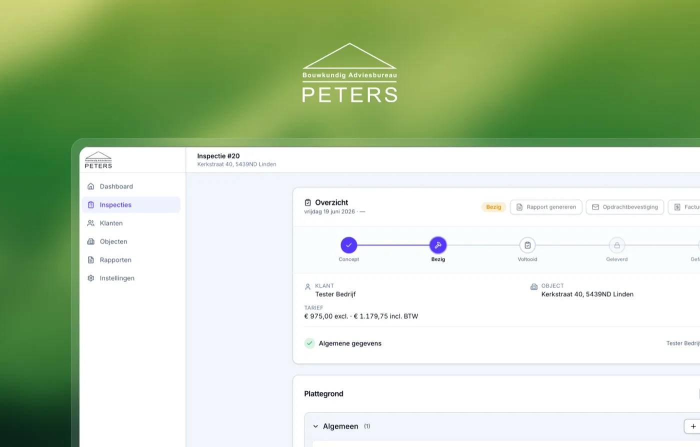 Peters Bouwadvies, bouwkundige keuringssoftware gebouwd door TopDevs